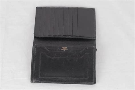 hermes black leather wallet|hermes wallet classic.